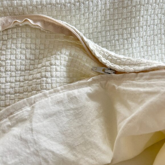 Cuddle Down Queen Duvet Cover Set • Cream Waffle Weave • Made in Canada Luxury - Picture 9 of 9